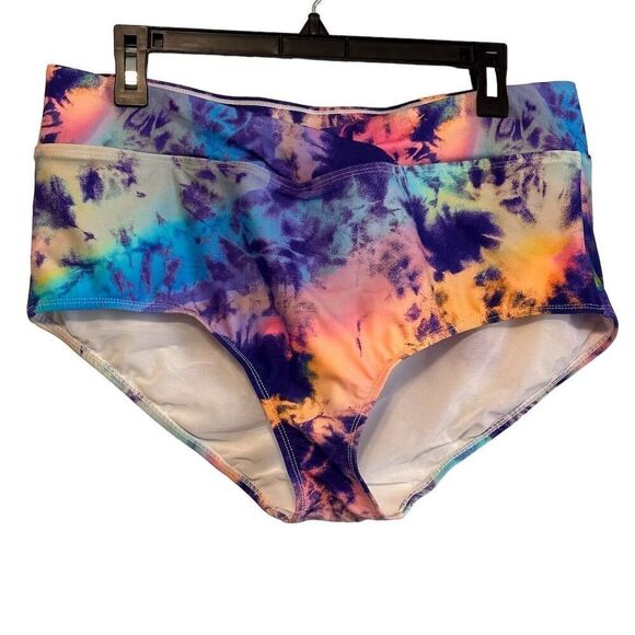 Torrid Tie-Dye High Waist Swim Bottoms Plus Size 1 Multicolor Women's - Picture 1 of 12